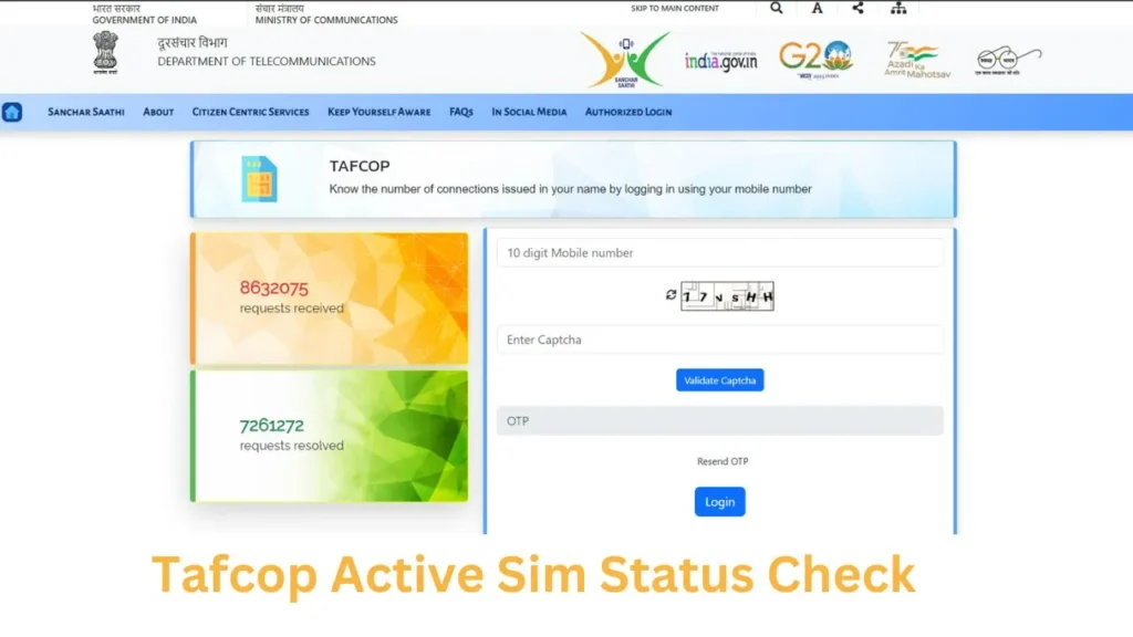 Tafcop Active Sim Status Check